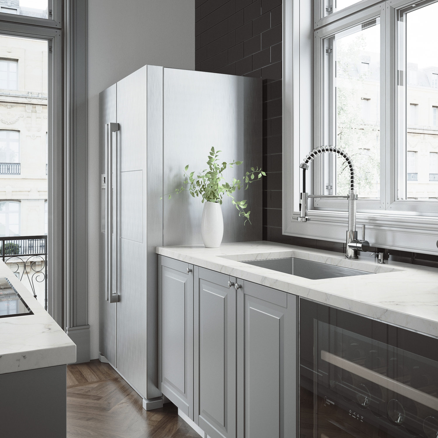 VIGO Mercer 30" L x 19" W Undermount Kitchen Sink with Sink Grid and